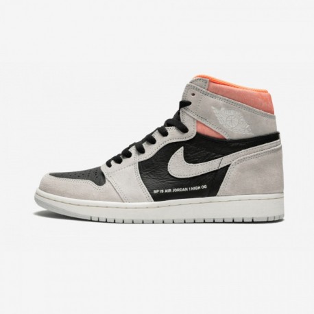 Air Jordan 1 Retro High Og Neutral Grey Hyper Crimson 555088 018 Nero Shop Online