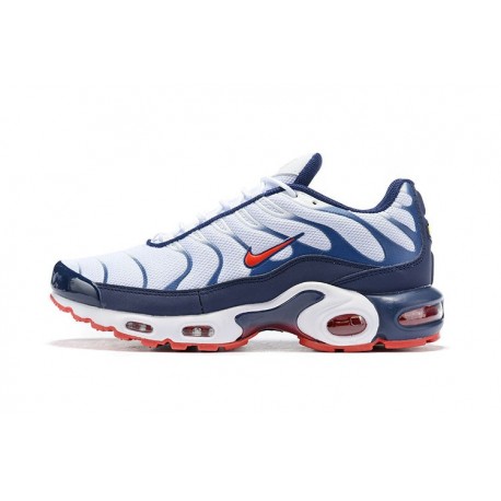 Air Max Plus Tn (M) QS White Blue and Red Sneaker