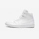 Wmns Air Jordan 1 Mid Triple White Patent Leather Bq6472 111 Bianca Jordan Shoes