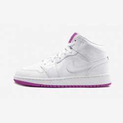 Air Jordan 1 Mid 555112 100 Viola Jordan Shoes