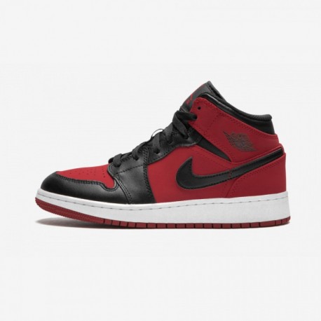 Air Jordan 1 Mid Gs 554725 610 Nero Factory Outlet