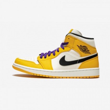 Air Jordan 1 Mid Se Lakers 852542 700 Viola Jordan Shoes