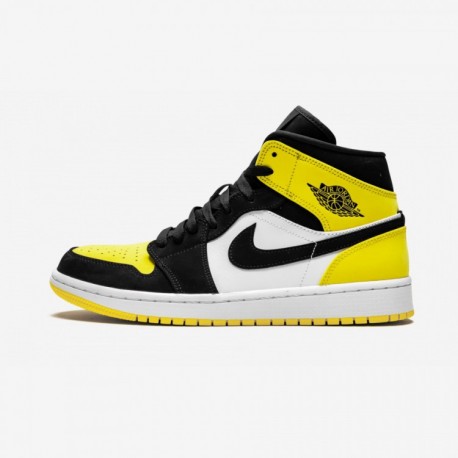 Air Jordan 1 Mid Se Yellow Toe 852542 071 Nero On Sale