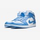 Air Jordan 1 Mid Unc 554724 106 Blu In 2021